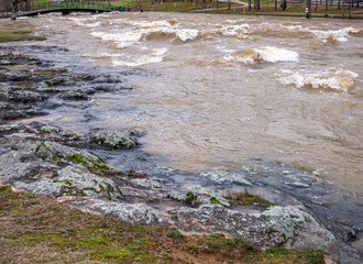 Noccalula Falls Park, Gadsden, Alabama, USA after a heavy winter rain