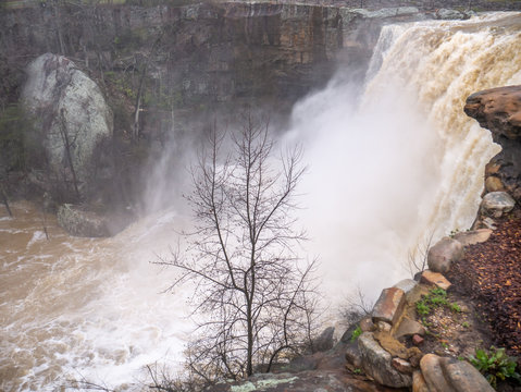 Noccalula Falls Park, Gadsden, Alabama, USA after a heavy winter rain