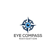 Eye compass logo design concept  vector download
