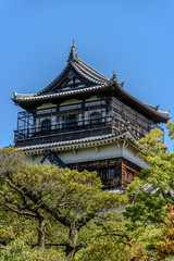 Fototapeta na wymiar Hiroshima castle with nice weather, clear blue sky