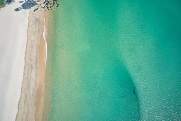 Crédence de cuisine en verre imprimé Whitehaven Beach, île de Whitsundays, Australie Mackay region and Whitsundays aerial drone image with blue water and rivers over sand banks