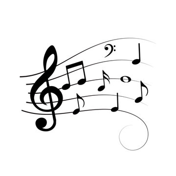 Music notes, musical design, vector illustration.