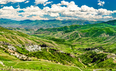 Fototapeta na wymiar Landscape of Caucasia at Vardenyats Pass in Armenia