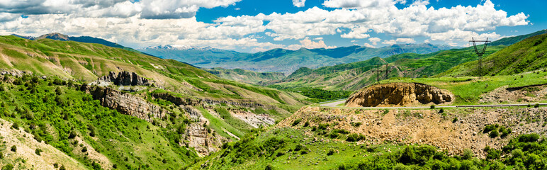 Fototapeta na wymiar Landscape of Caucasia at Vardenyats Pass in Armenia