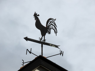 rooster of metal indicating cardinal directions