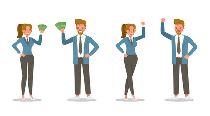 business people working in office character vector design. no26