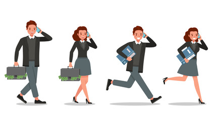 business people working in office character vector design. no46