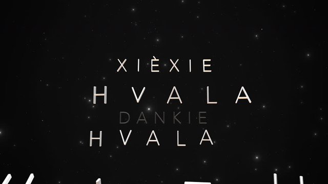 Thank you in multiple languages animation