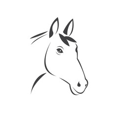 Vector head of horse black. Mammals. logo. icon. symbol. design. on white background