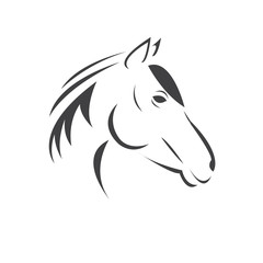Fototapeta premium Vector head of horse black. Mammals. logo. icon. symbol. design. on white background