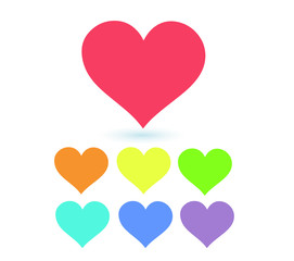 Collection of heart illustrations, Love symbol icon set, love symbol