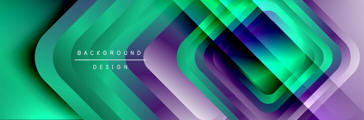 Round squares shapes composition geometric abstract background. Vector Illustration