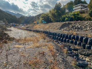 Construction site for river construction.