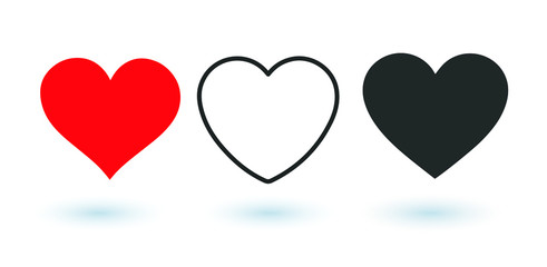 Collection of heart illustrations, Love symbol icon set, love symbol