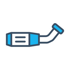 Exhaust pipe icon color fill style