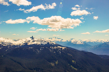 Fototapeta na wymiar British Columbia mountains. Beautiful British Columbia mountains and river