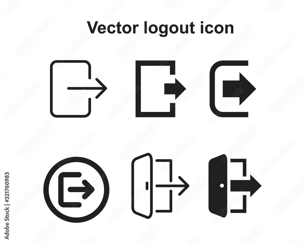 Fototapete vector logout icon template black color editable. log out icon symbol flat vector illustration for g