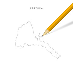 Eritrea freehand pencil sketch outline vector map isolated on white background