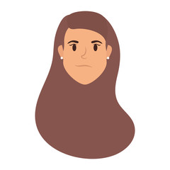 cute young woman head avatar character