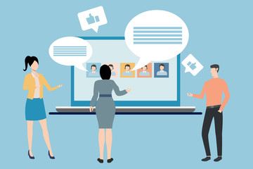 Design vector illustration of a technology-based communication team business