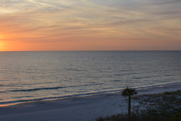 Sunset along a tropical beach on Florida's gulf coast