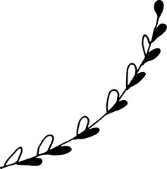 flower with leaves coloring Book. Cartoon vector illustration