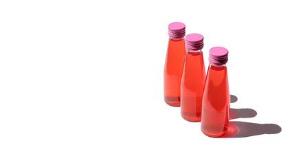 Collagen drinks with hard light isolated on white background