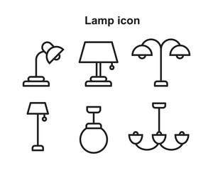 Lamp Icon template black color editable. Lamp Icon symbol Flat vector illustration for graphic and web design.