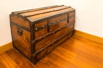 old treasure chest isolated on white