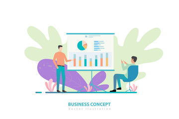 Business concept design presentation vector illustration, Suitable for web landing page, ui, mobile app, editorial design, flyer, banner, and other related occasion
