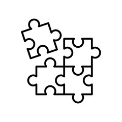 Simple Puzzle Icon Vector Design Template