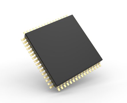 Blank digital computer and mobile chip for branding and mock up. 3d render illustration.