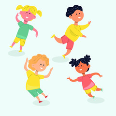 happy children illustration collection. flat design illustration