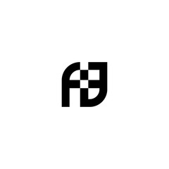 FD F D Letter Logo Design Template Vector