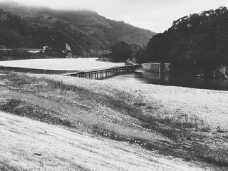 Obraz premium A flooded bridge in Shikoku, Japan.