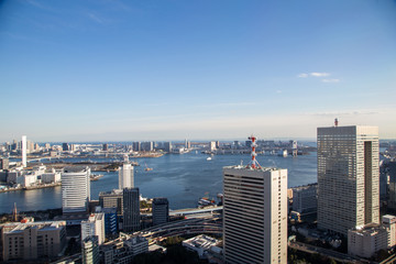 Obraz premium Metropolia Tokio, budynek biurowy i centrum Tokio, Japonia, Tokio to najpopularniejsza na świecie metropolia i centra światowego biznesu.