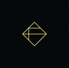 Outstanding professional elegant trendy awesome artistic black and gold color F initial based Alphabet icon logo.