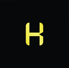 Outstanding professional elegant trendy awesome artistic black and gold color H HK KH initial based Alphabet icon logo.