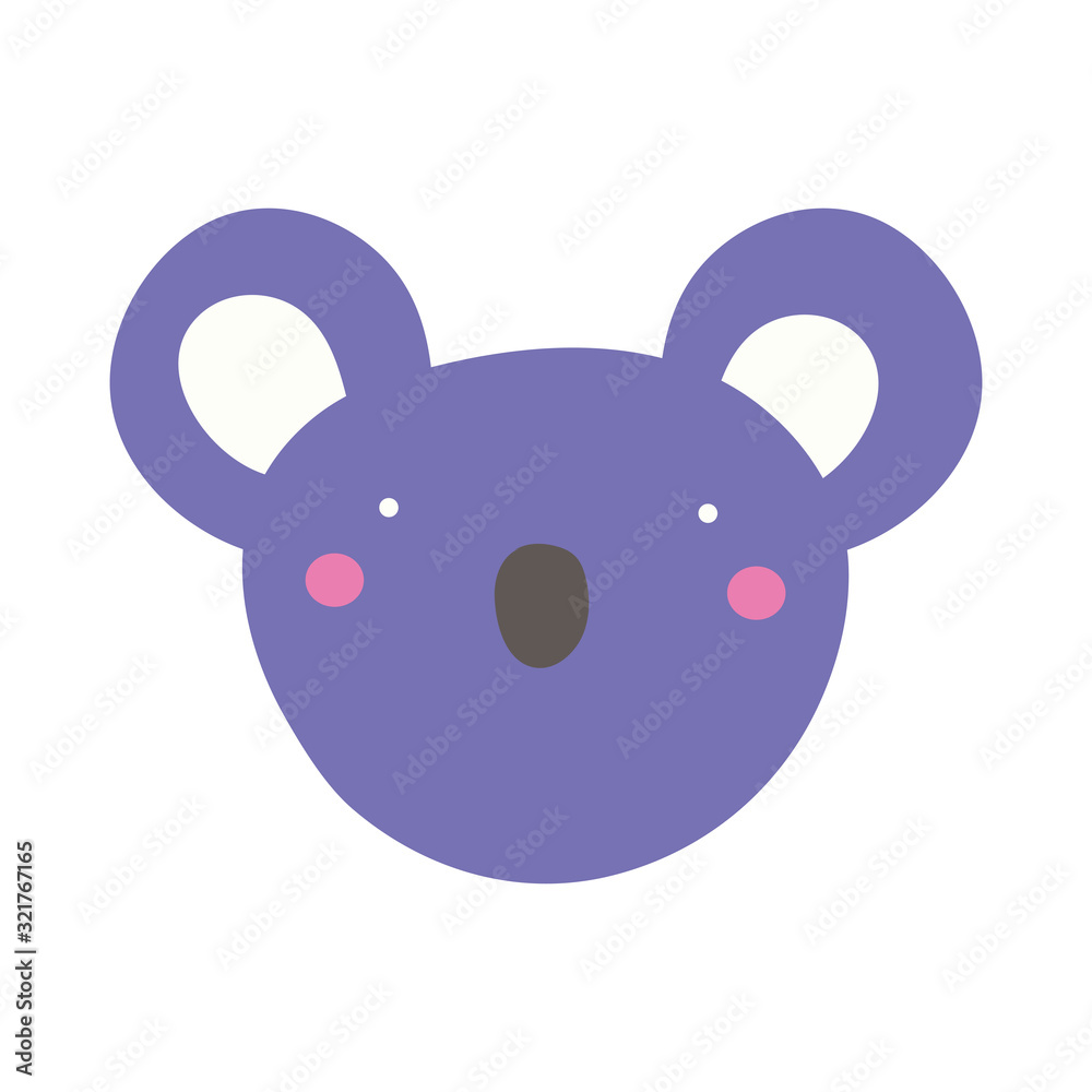 Sticker cute koala wild animal character icon