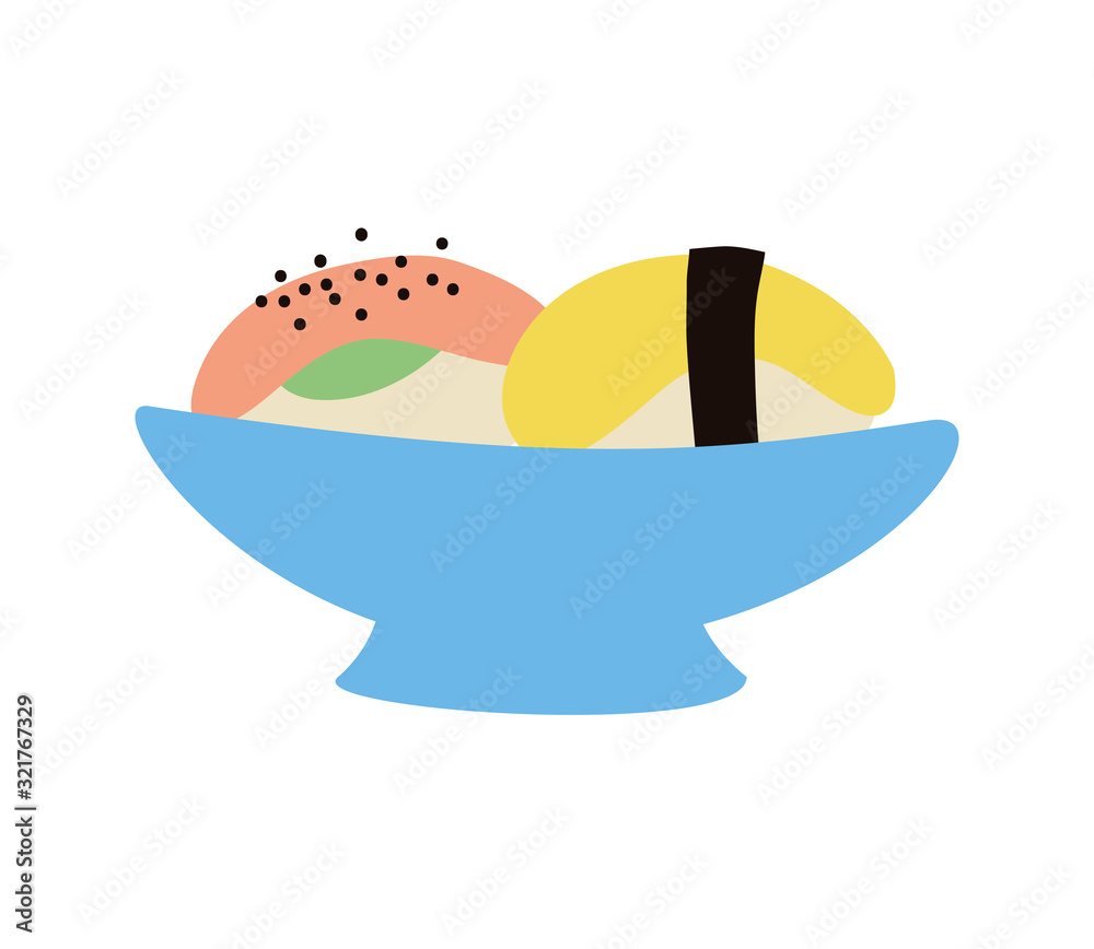 Sticker dish with sweet food icon