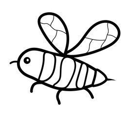 coloring for children. cute bee. black and white outline drawing by hand. Doodle style.