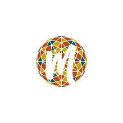 initial letter M color mosaic logo template
