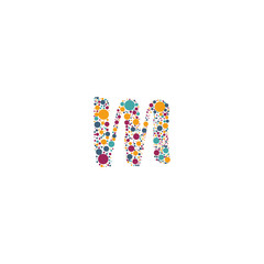 initial letter M color mosaic logo template