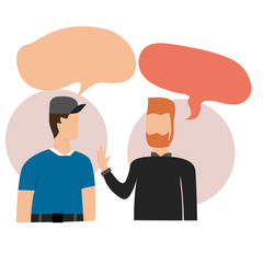 Illustration of two man in conversation.