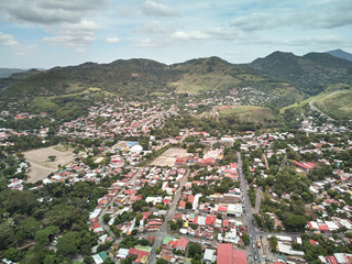 Fototapeta na wymiar Matagalpa city bird view