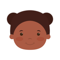 afro little girl head character