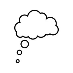 Thought bubble icon. speech bubbles Isolated on white background. Conversation icon. thinking cloud bubble icon.