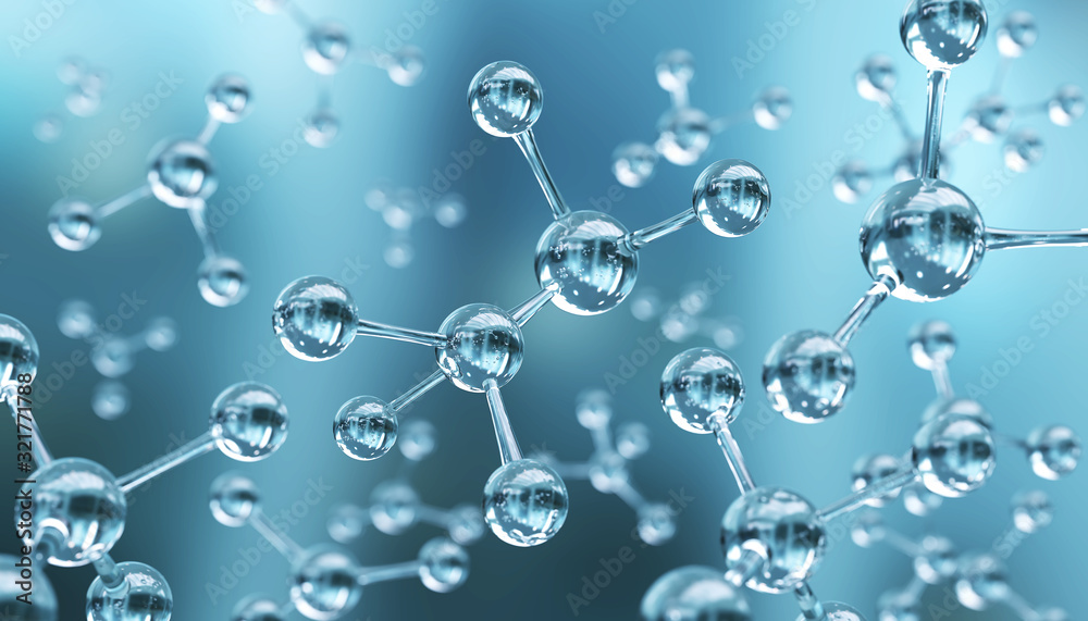 Canvas Prints science background with molecule or atom, abstract structure for science or medical background, 3d i