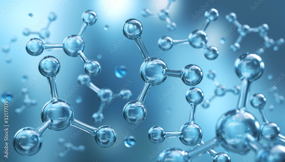 Canvas Prints science background with molecule or atom, abstract structure for science or medical background, 3d i