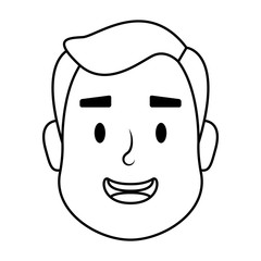 young man head avatar character icon